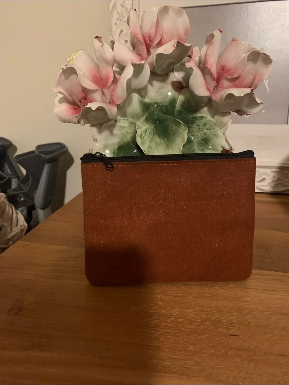 Puerto Rico Embroidered Suede two Zip Pouch - Picture 5 of 7